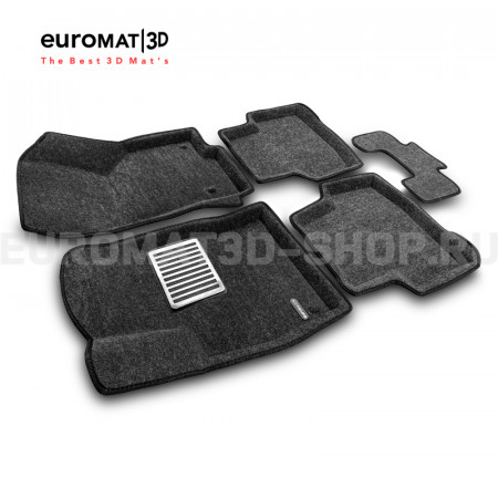 Текстильные 3D коврики Euromat3D Lux в салон для Skoda Karoq (2020-) № EM3D-004501G Серые